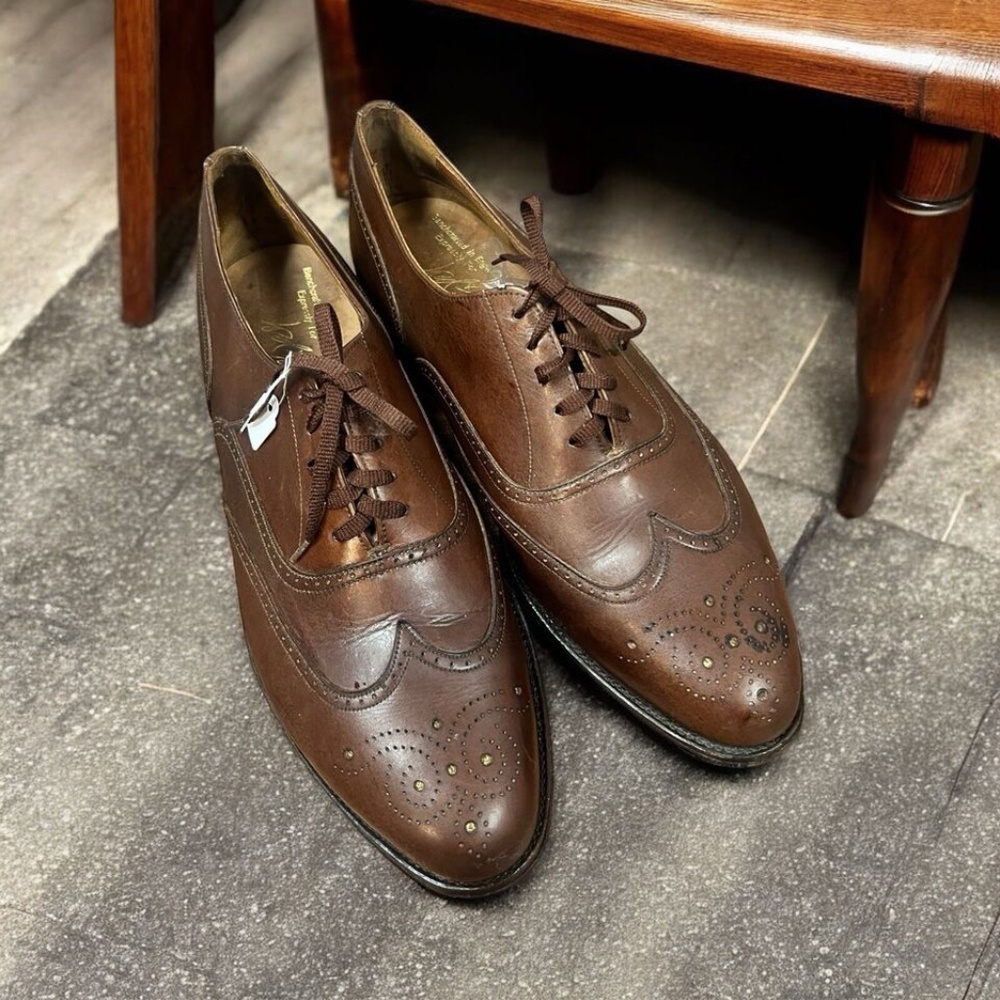 Lord & Taylor, Men’s, Shoes Oxford, Leather, Brown, Size 9.5, Lace up, Wingtip.!